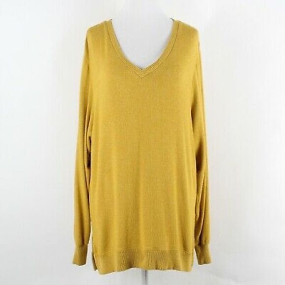 ✨ Anthro Saturday Sunday Mustard Vneck Sweater✨ - Picture 2 of 4